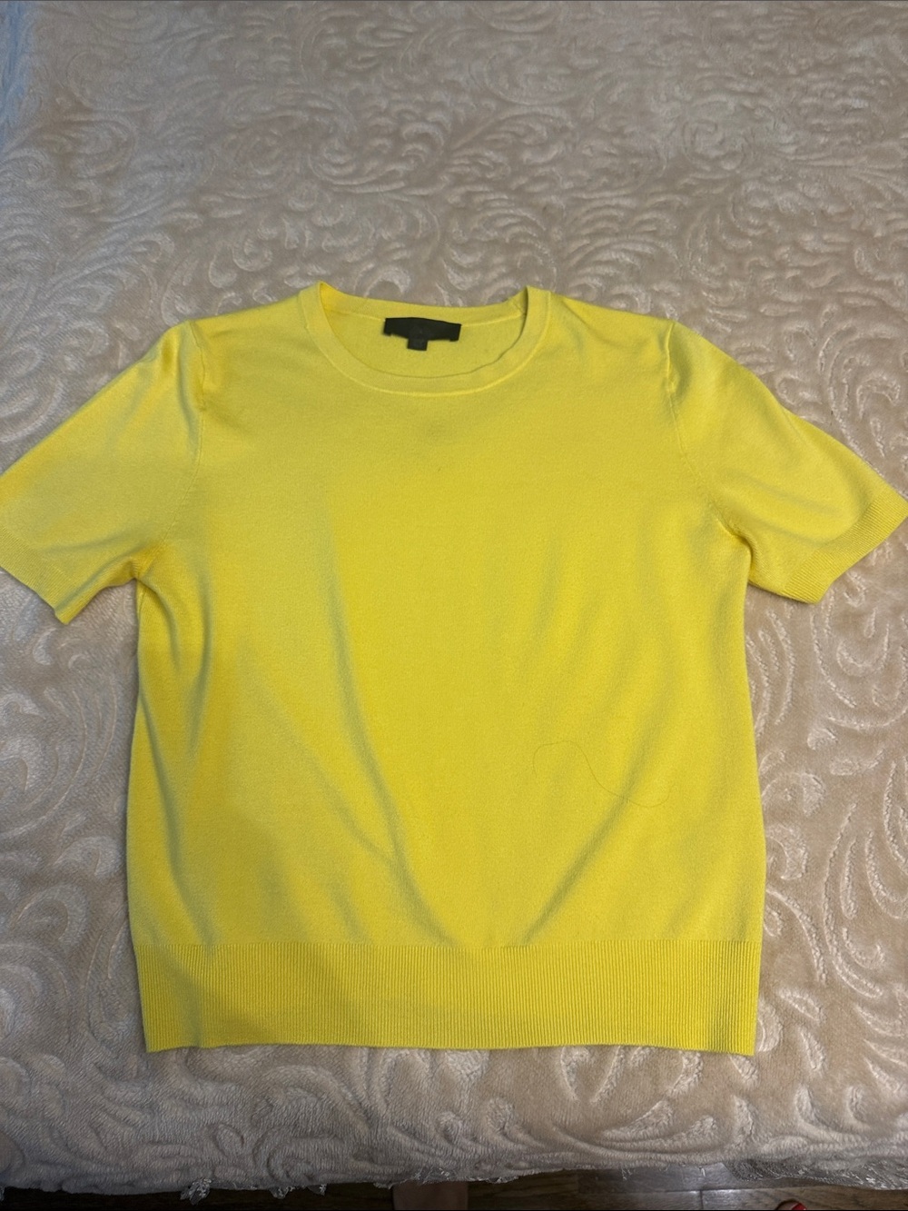 Zara Lemon Yellow Short Sleeve Knit Top